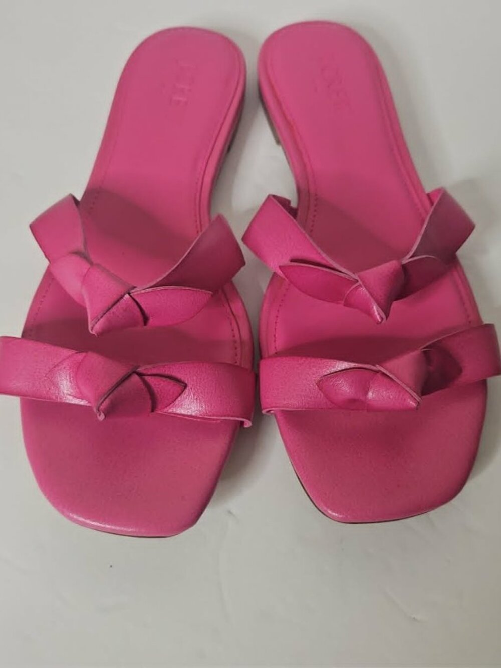 🎀 NWOT J.Crew Pink Double-Knot Slide Sandals 🎀 - Picture 2 of 4